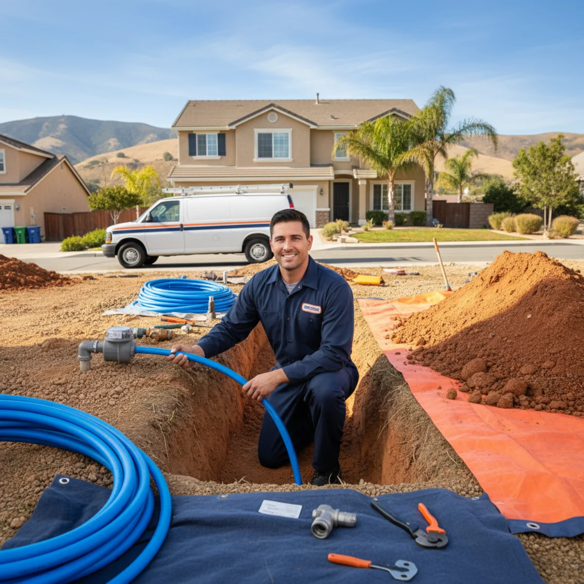 Water Line Replacement in the Redlands Heights, CA area